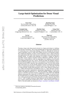 Large-batch Optimization for Dense Visual Predictions