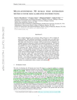 Multi-hypothesis 3D human pose estimation metrics favor miscalibrated
  distributions