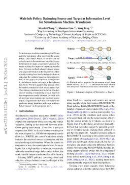 Wait-info Policy: Balancing Source and Target at Information Level for
  Simultaneous Machine Translation