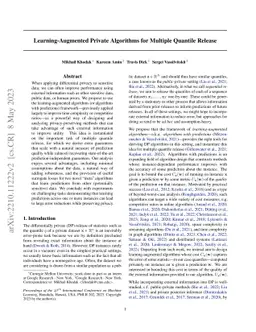 Learning-Augmented Private Algorithms for Multiple Quantile Release