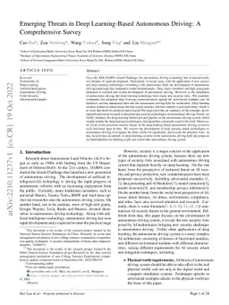 Emerging Threats in Deep Learning-Based Autonomous Driving: A
  Comprehensive Survey