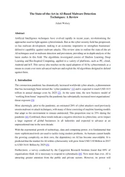 The State-of-the-Art in AI-Based Malware Detection Techniques: A Review