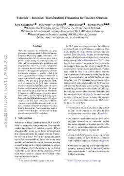 Evidence > Intuition: Transferability Estimation for Encoder Selection