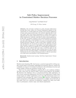 Safe Policy Improvement in Constrained Markov Decision Processes