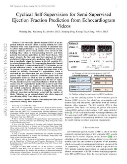 Cyclical Self-Supervision for Semi-Supervised Ejection Fraction
  Prediction from Echocardiogram Videos