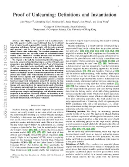 Proof of Unlearning: Definitions and Instantiation