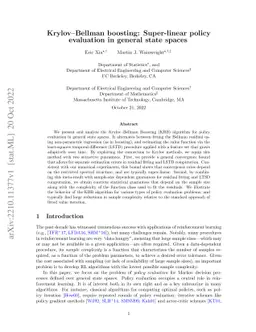 Krylov-Bellman boosting: Super-linear policy evaluation in general state
  spaces