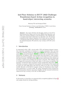 Transformer-based Action recognition in hand-object interacting
  scenarios