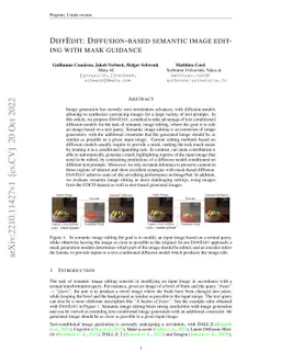 DiffEdit: Diffusion-based semantic image editing with mask guidance