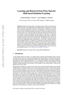 Learning and Retrieval from Prior Data for Skill-based Imitation
  Learning