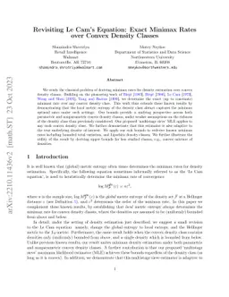 Revisiting Le Cam's Equation: Exact Minimax Rates over Convex Density
  Classes
