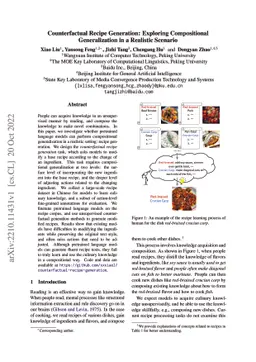 Counterfactual Recipe Generation: Exploring Compositional Generalization
  in a Realistic Scenario