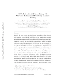 VIBUS: Data-efficient 3D Scene Parsing with VIewpoint Bottleneck and
  Uncertainty-Spectrum Modeling