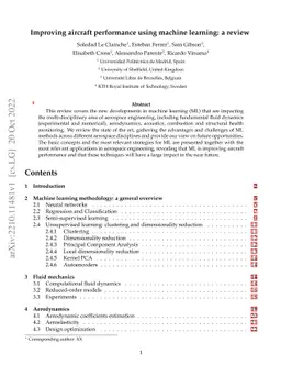 Improving aircraft performance using machine learning: a review