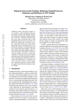 Balanced Adversarial Training: Balancing Tradeoffs between Fickleness
  and Obstinacy in NLP Models