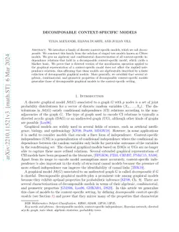Decomposable context-specific models