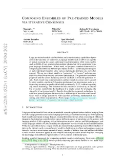 Composing Ensembles of Pre-trained Models via Iterative Consensus