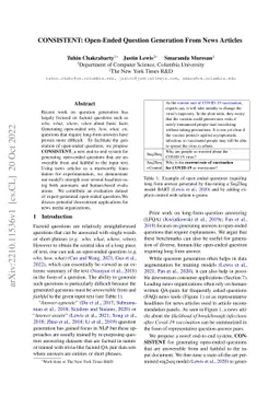 CONSISTENT: Open-Ended Question Generation From News Articles