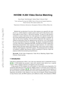 H4VDM: H.264 Video Device Matching