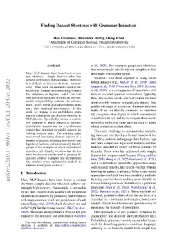 Finding Dataset Shortcuts with Grammar Induction