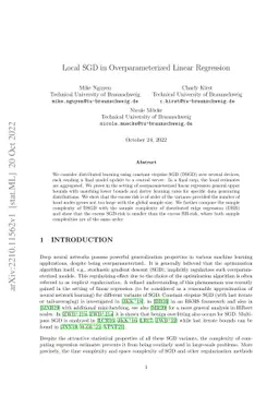 Local SGD in Overparameterized Linear Regression