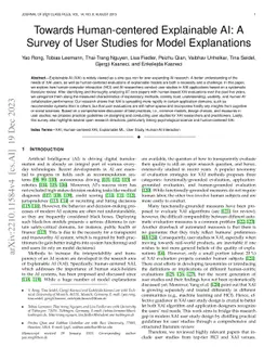 Towards Human-centered Explainable AI: A Survey of User Studies for
  Model Explanations