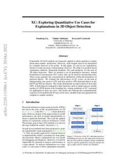 XC: Exploring Quantitative Use Cases for Explanations in 3D Object
  Detection