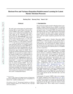 Horizon-Free and Variance-Dependent Reinforcement Learning for Latent
  Markov Decision Processes