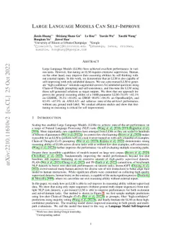 Large Language Models Can Self-Improve