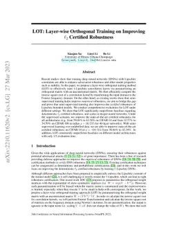 LOT: Layer-wise Orthogonal Training on Improving $\ell_2$ Certified
  Robustness