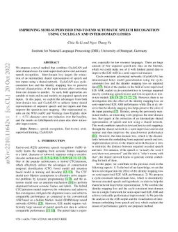 Improving Semi-supervised End-to-end Automatic Speech Recognition using
  CycleGAN and Inter-domain Losses
