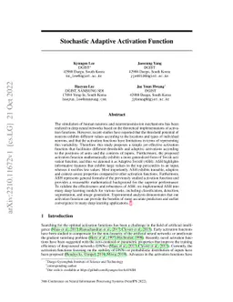 Stochastic Adaptive Activation Function