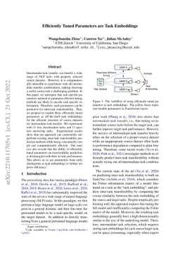 Efficiently Tuned Parameters are Task Embeddings