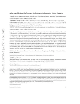 A Survey of Dataset Refinement for Problems in Computer Vision Datasets