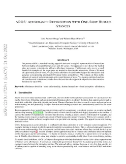 AROS: Affordance Recognition with One-Shot Human Stances