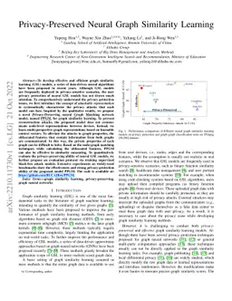 Privacy-Preserved Neural Graph Similarity Learning