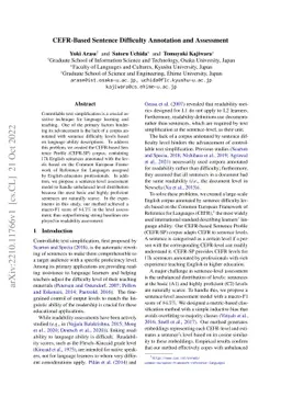 CEFR-Based Sentence Difficulty Annotation and Assessment