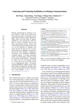 Analyzing and Evaluating Faithfulness in Dialogue Summarization