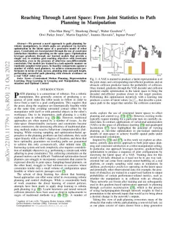 Reaching Through Latent Space: From Joint Statistics to Path Planning in
  Manipulation