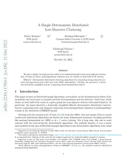 A Simple Deterministic Distributed Low-Diameter Clustering