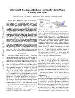 Differentiable Constrained Imitation Learning for Robot Motion Planning
  and Control