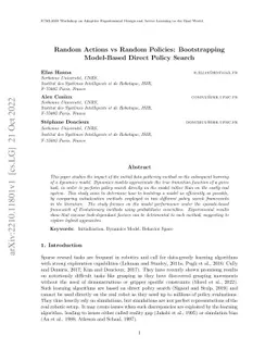 Random Actions vs Random Policies: Bootstrapping Model-Based Direct
  Policy Search