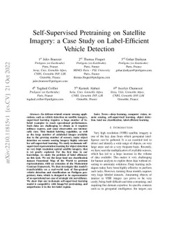 Self-Supervised Pretraining on Satellite Imagery: a Case Study on
  Label-Efficient Vehicle Detection