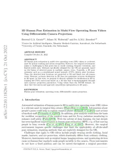 3D Human Pose Estimation in Multi-View Operating Room Videos Using
  Differentiable Camera Projections