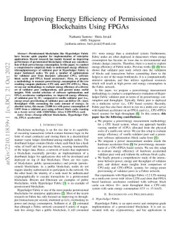 Improving Energy Efficiency of Permissioned Blockchains Using FPGAs
