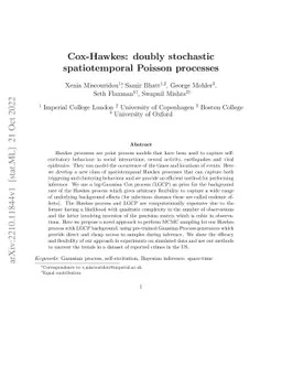 Cox-Hawkes: doubly stochastic spatiotemporal Poisson processes