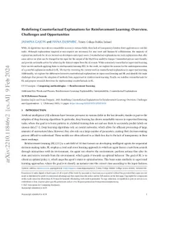 Redefining Counterfactual Explanations for Reinforcement Learning:
  Overview, Challenges and Opportunities