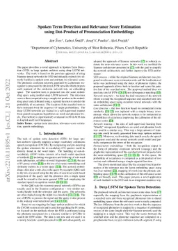 Spoken Term Detection and Relevance Score Estimation using Dot-Product
  of Pronunciation Embeddings