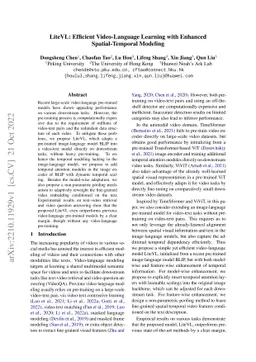 LiteVL: Efficient Video-Language Learning with Enhanced Spatial-Temporal
  Modeling