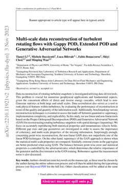 Multi-scale data reconstruction of turbulent rotating flows with Gappy
  POD, Extended POD and Generative Adversarial Networks